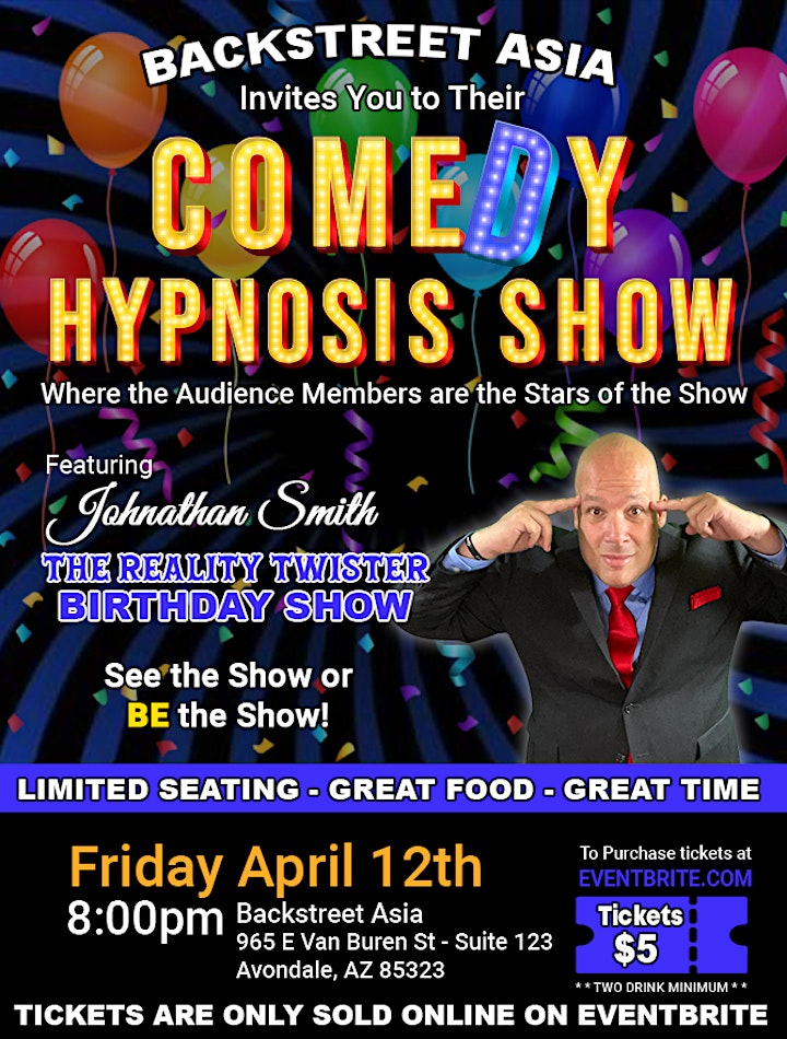 Comedy Hypnosis Show with Johnathan Smith aka The Reality Twister