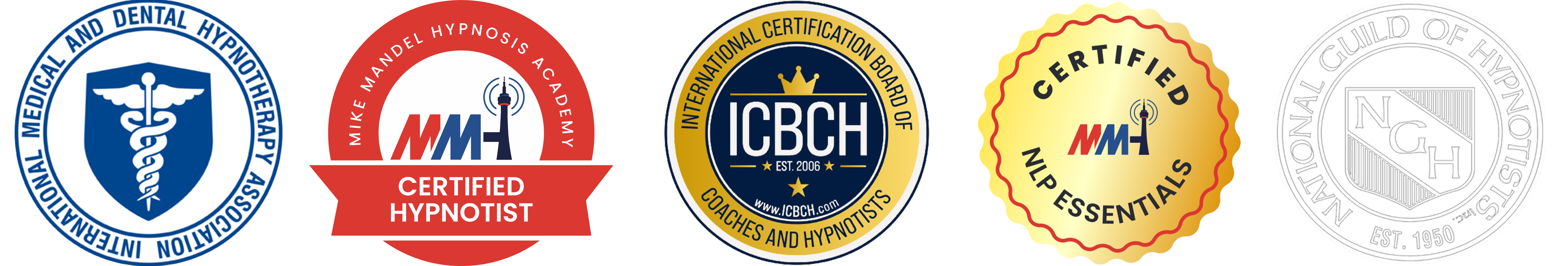 Certified Hypnotist from Mike Mandel Hypnosis Academy, International Certification Board Of Coaches and Hypnotists and National Guild Of Hypnotists